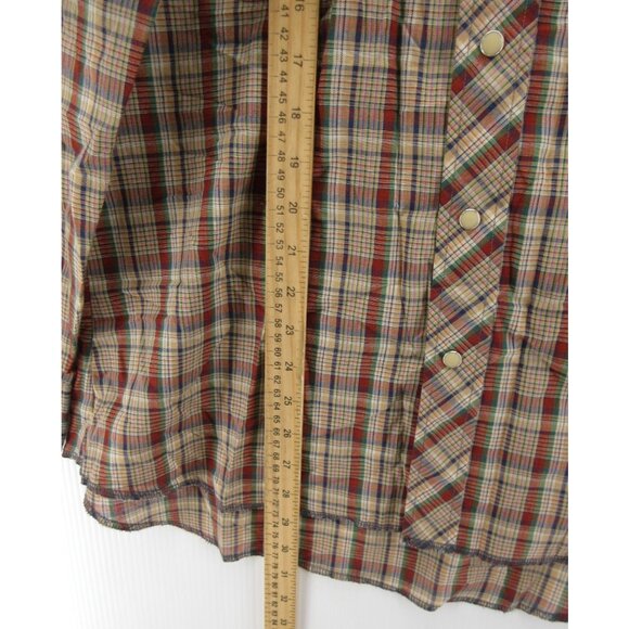 VINTAGE Rustler Shirt Large Western Pearl Snap Cowboy Plaid Rodeo USA - Picture 4 of 10